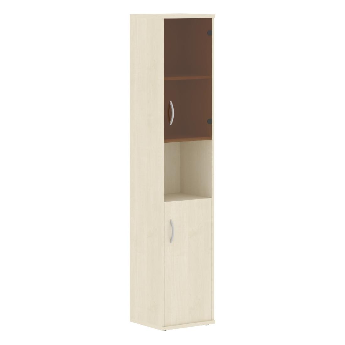 Шкаф колонка с малой глухой и стеклянной дверьми IMAGO СУ-1.4Пр